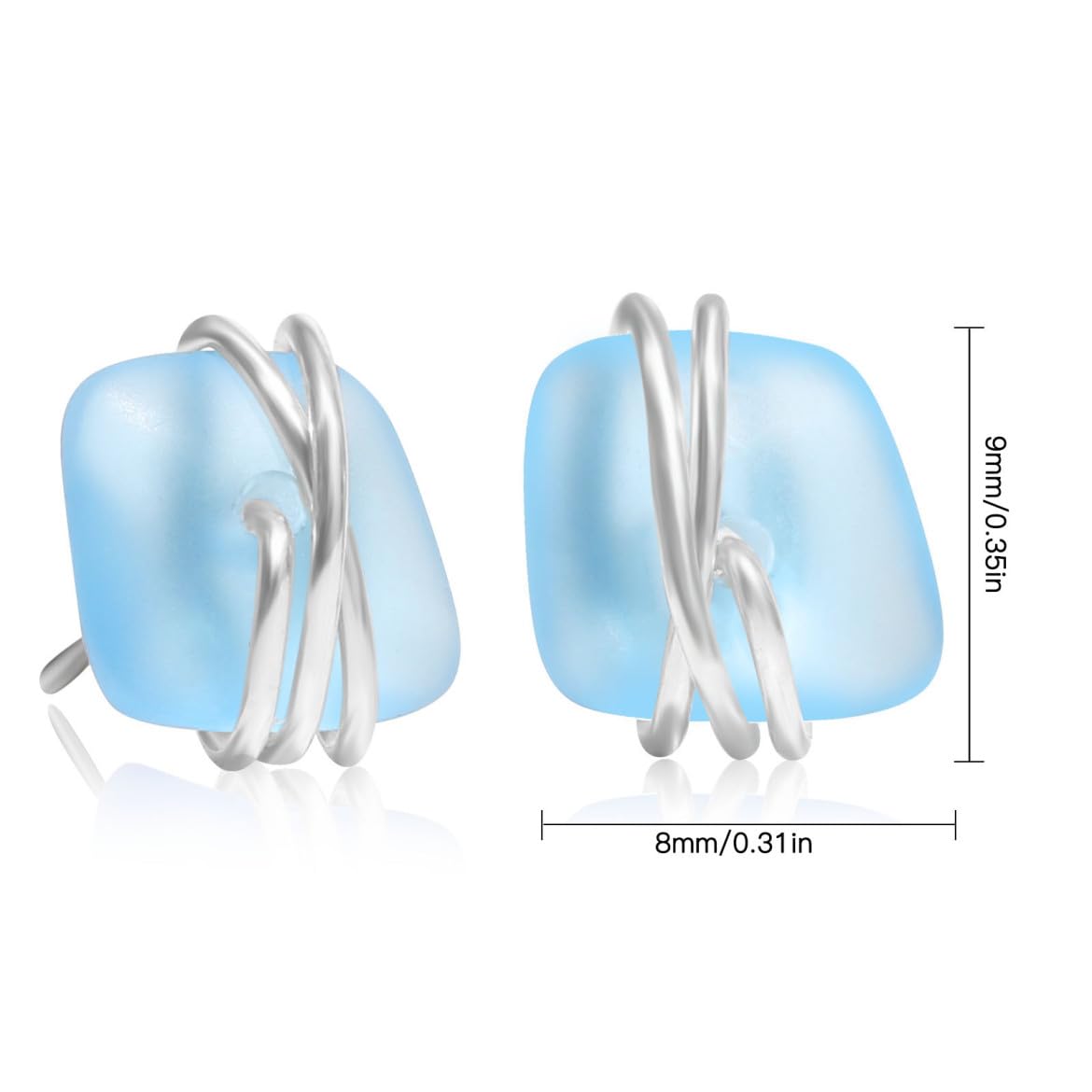 Sea Glass Earrings S925 Sterling Silver Hypoallergenic Handmade Stud Post Earrings Beach Glass Fashion Handcraft Jewelry earrings stud earrings from daughter son