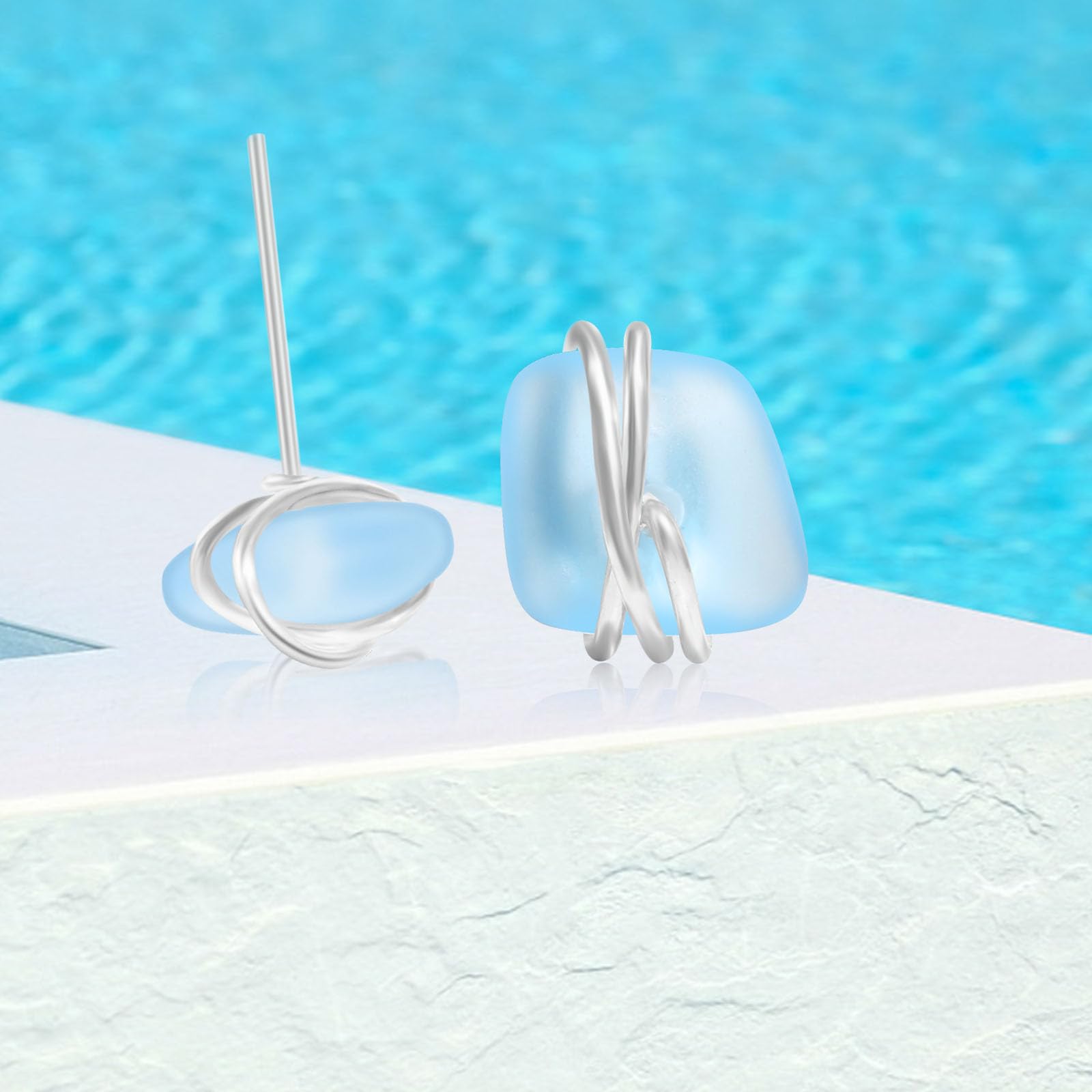 Sea Glass Earrings S925 Sterling Silver Hypoallergenic Handmade Stud Post Earrings Beach Glass Fashion Handcraft Jewelry earrings stud earrings from daughter son