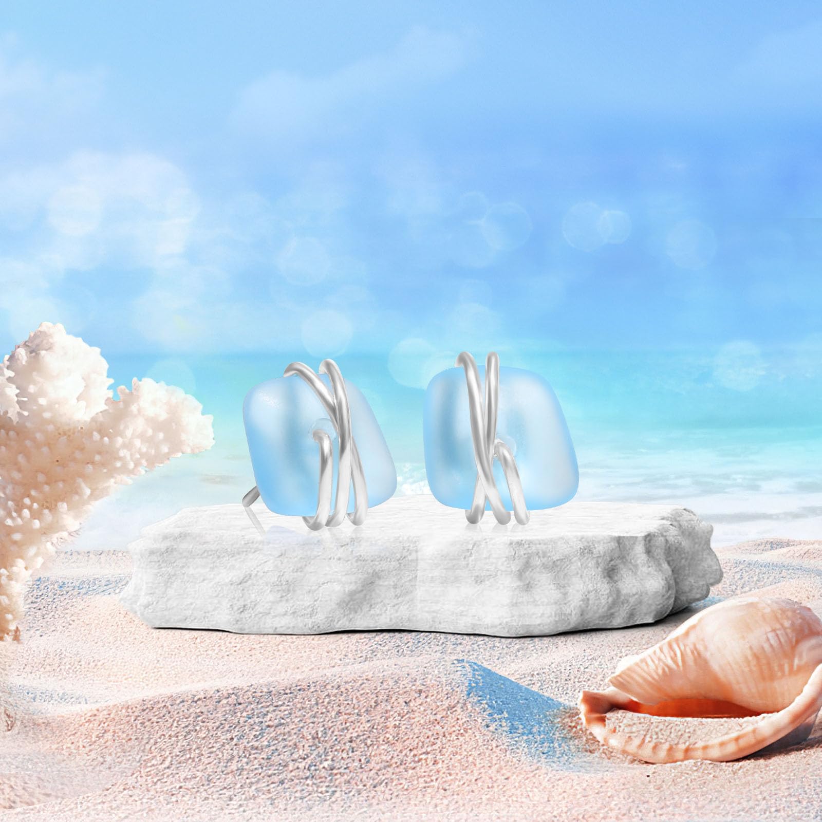 Sea Glass Earrings S925 Sterling Silver Hypoallergenic Handmade Stud Post Earrings Beach Glass Fashion Handcraft Jewelry earrings stud earrings from daughter son