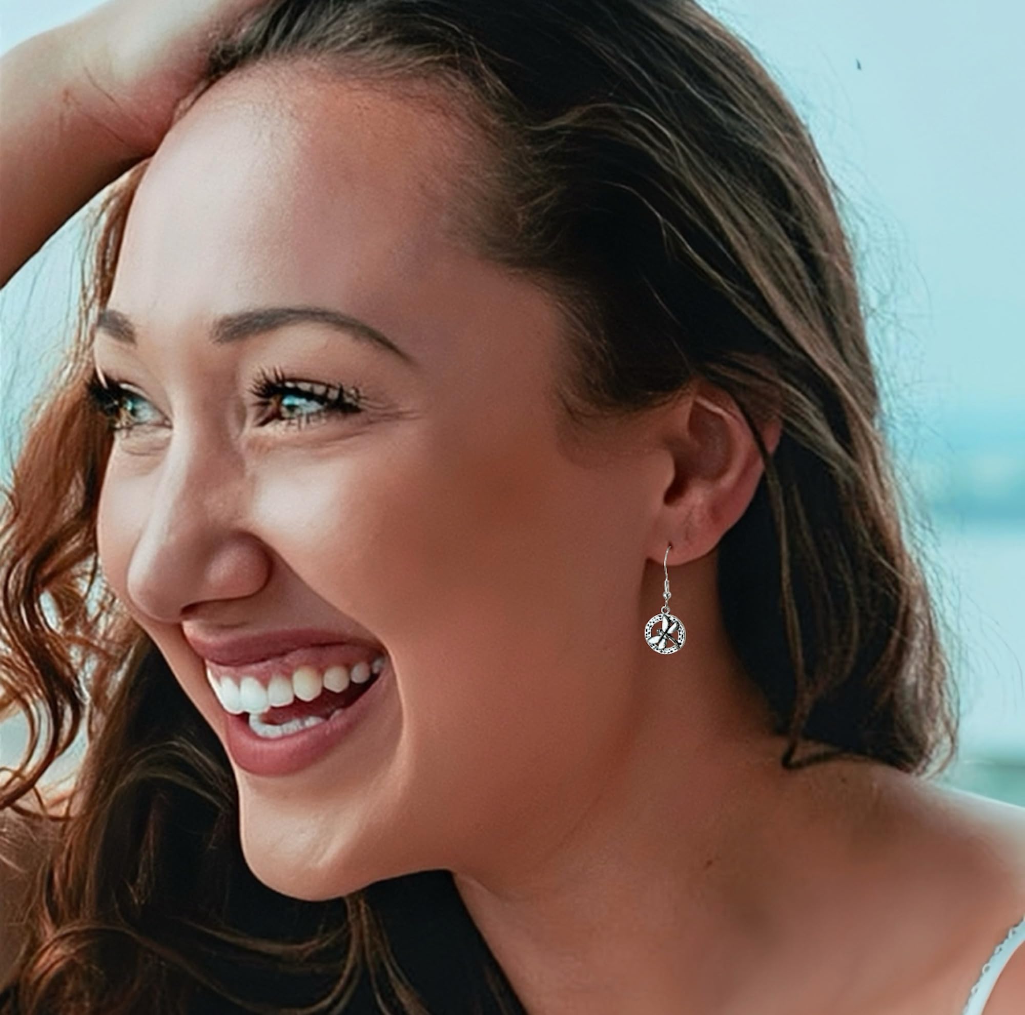 Silver Dangle Earrings on 925 Sterling Silver Wire, Fashion Trendy Handmade Earrings for Women Girls, Hypoallergenic