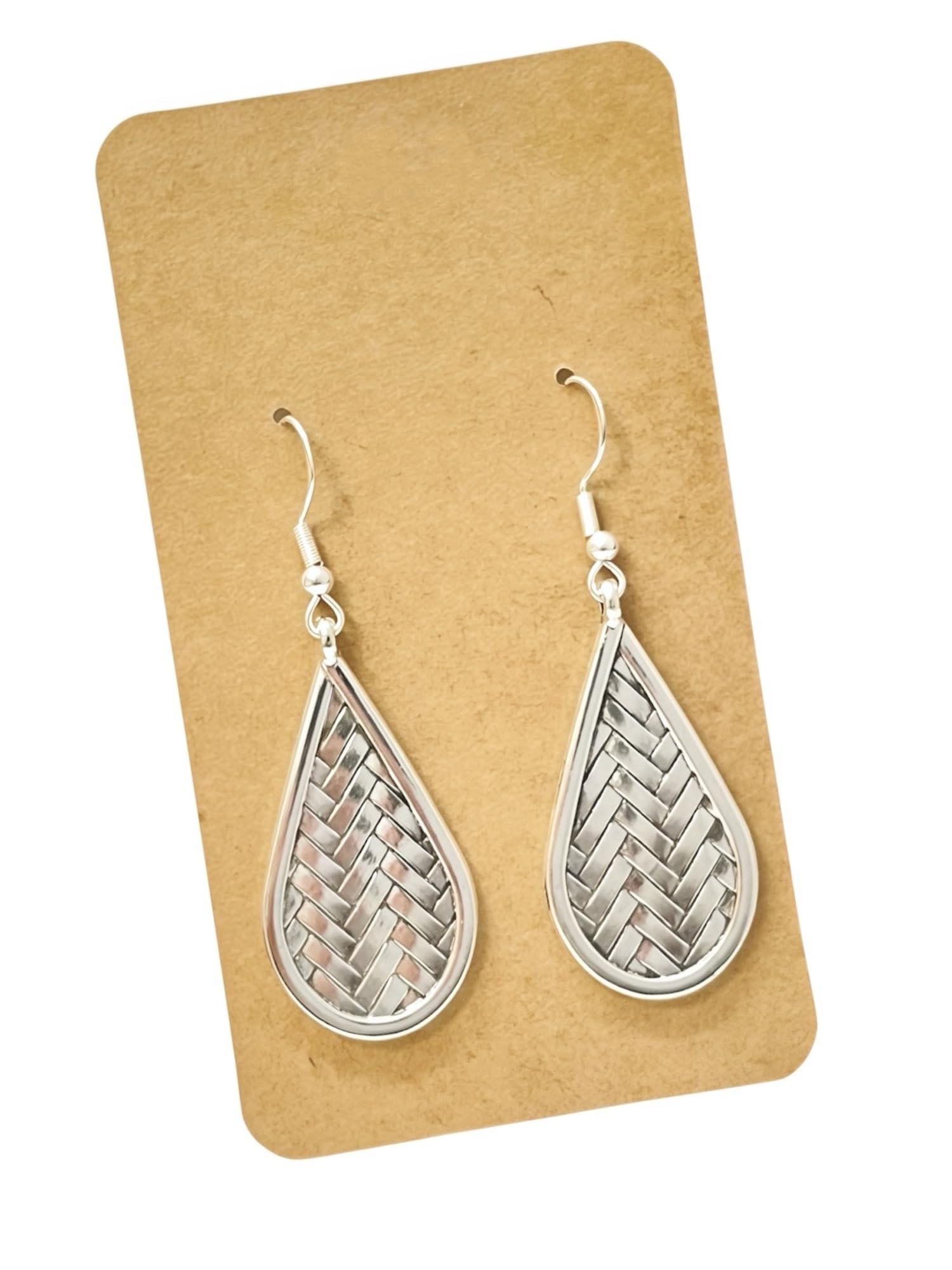Silver Dangle Earrings on 925 Sterling Silver Wire, Fashion Trendy Handmade Earrings for Women Girls, Hypoallergenic