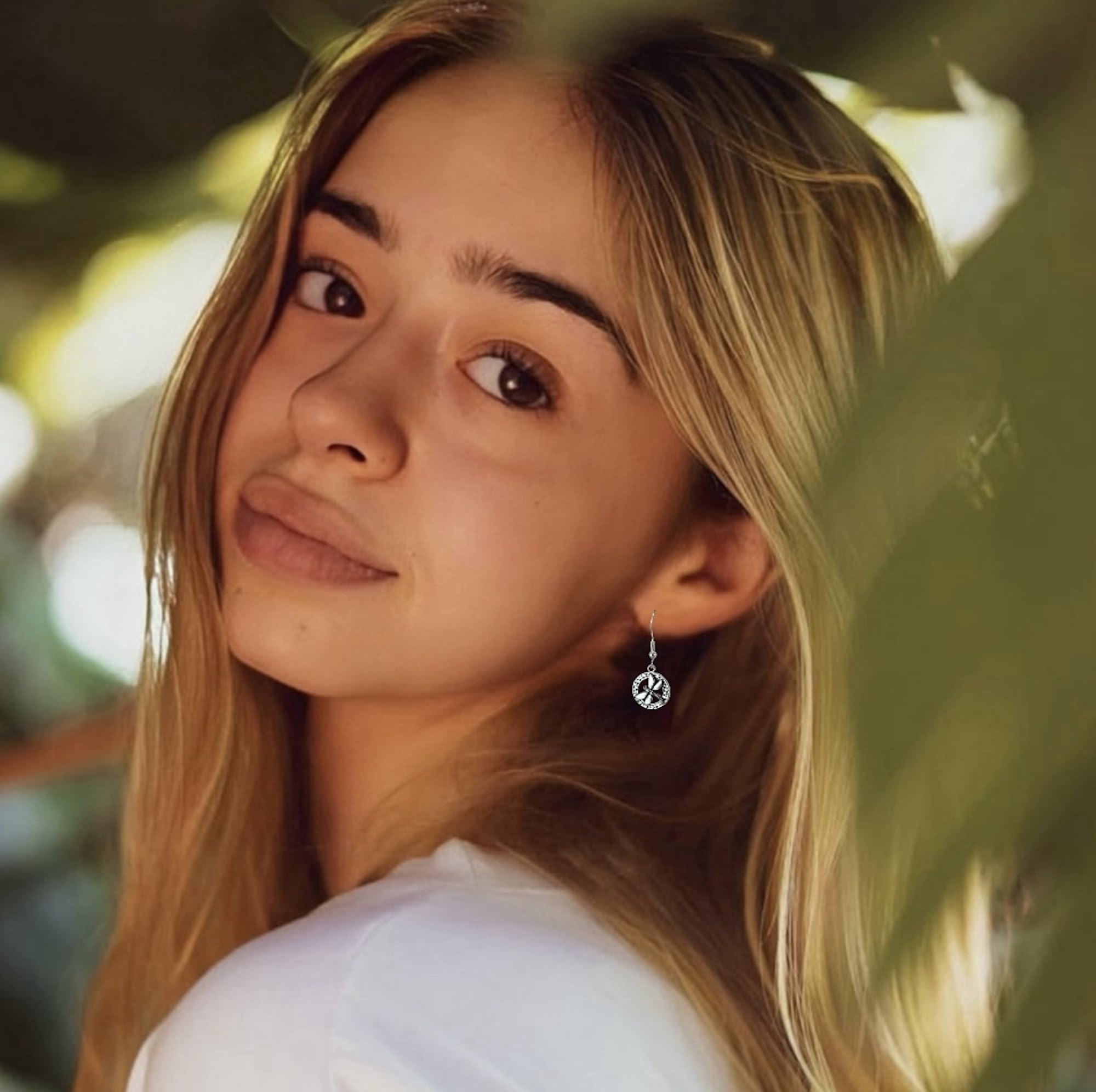 Silver Dangle Earrings on 925 Sterling Silver Wire, Fashion Trendy Handmade Earrings for Women Girls, Hypoallergenic