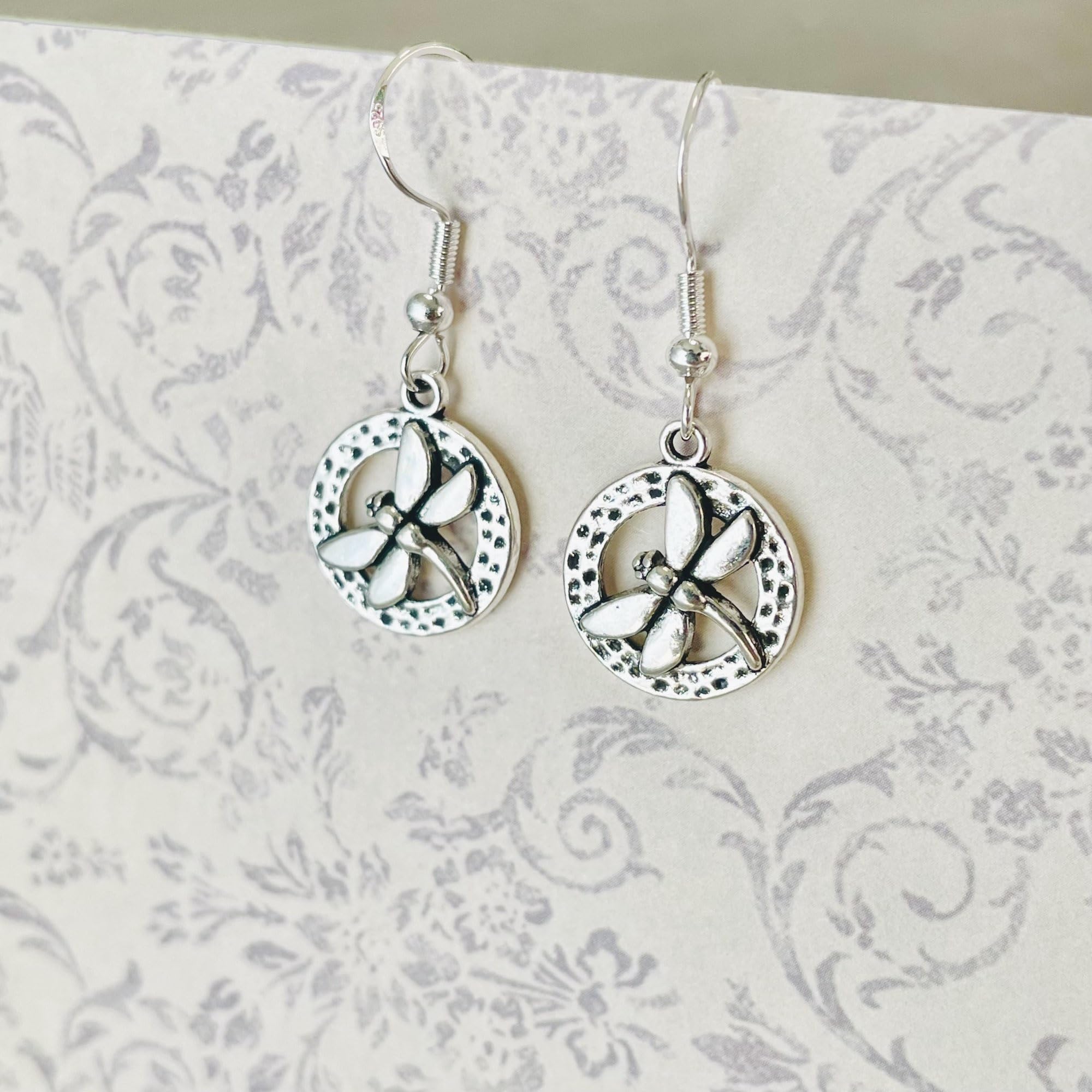 Silver Dangle Earrings on 925 Sterling Silver Wire, Fashion Trendy Handmade Earrings for Women Girls, Hypoallergenic